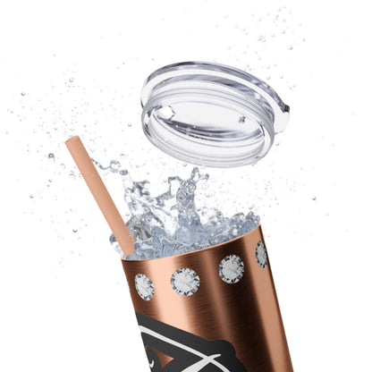 Boujee Unapologetically in DIAMONDS - Skinny Tumbler with Straw, 20oz