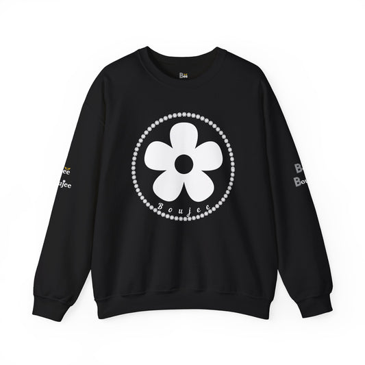 Boujee Flower White - Heavy Blend™ Dark Colors Crewneck Sweatshirt