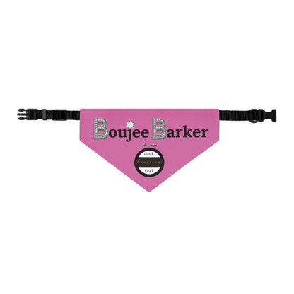 Boujee Barker Bandana PINK - Pet Collar MEDIUM