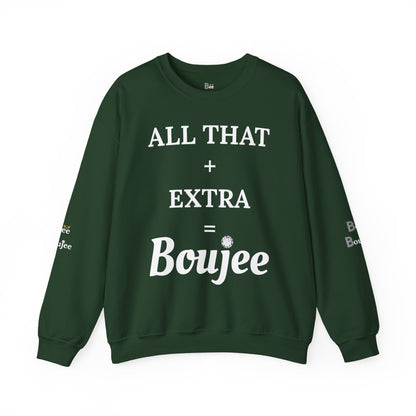 All That + Extra = Boujee - Heavy Blend™ Dark Colors Crewneck Sweatshirt