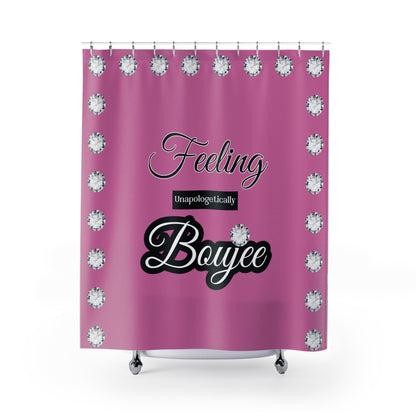 Feeling Boujee - Shower Curtain PINK with DIAMONDS