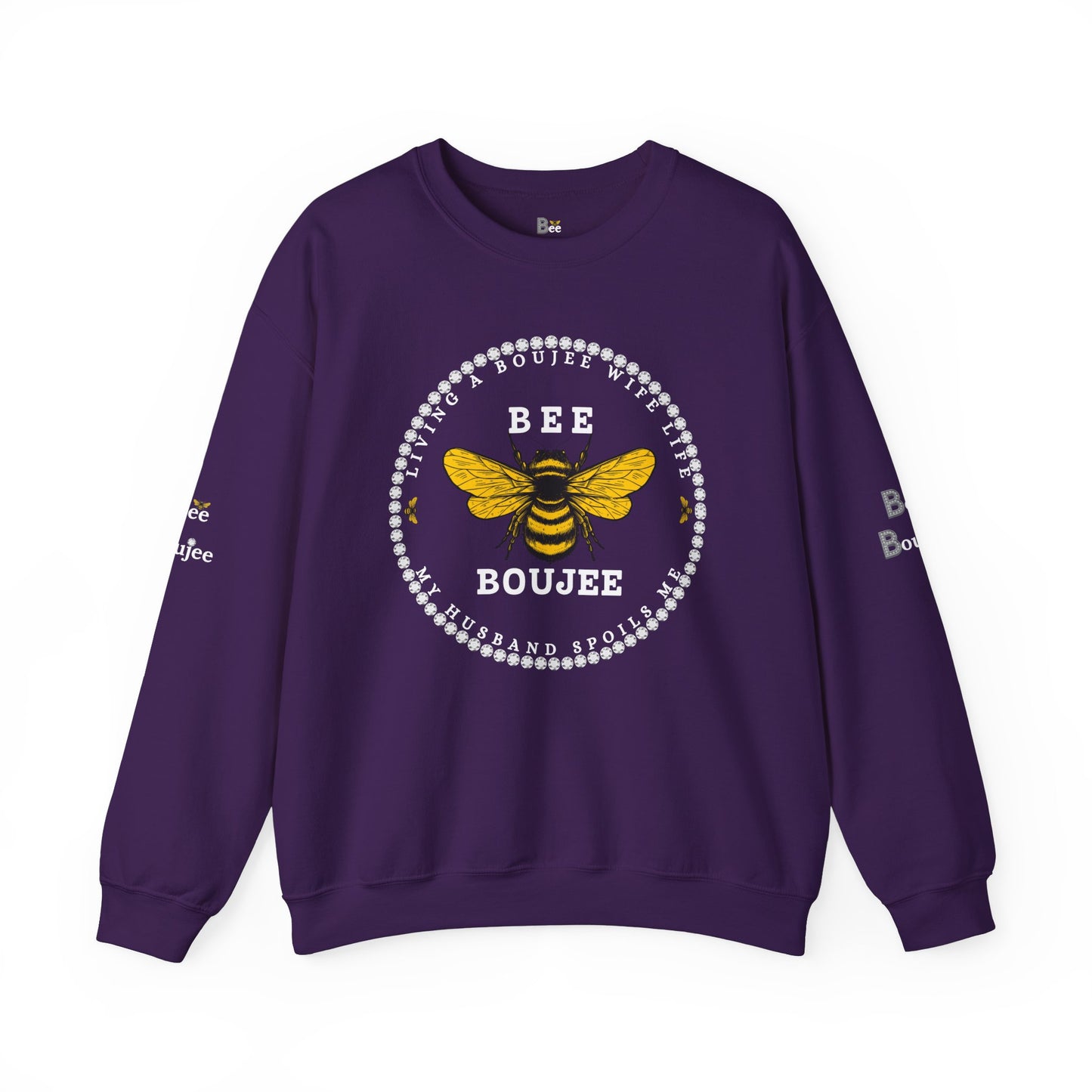 Living A Boujee Wife Life My Husband Spoils Me - Heavy Blend™ Dark Colors Crewneck Sweatshirt