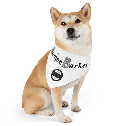 Boujee Barker Bandana WHITE - Pet Collar LARGE