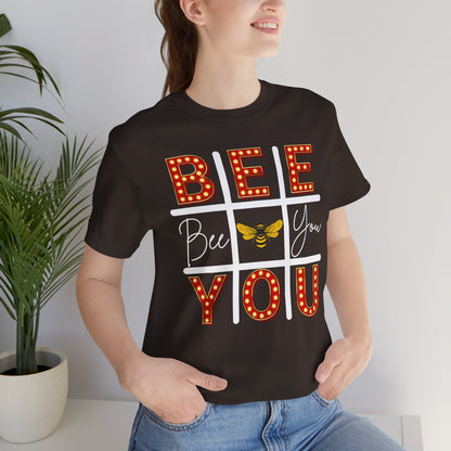 Bee You Marquee Tic-Tac-Toe Tee Dark Tee