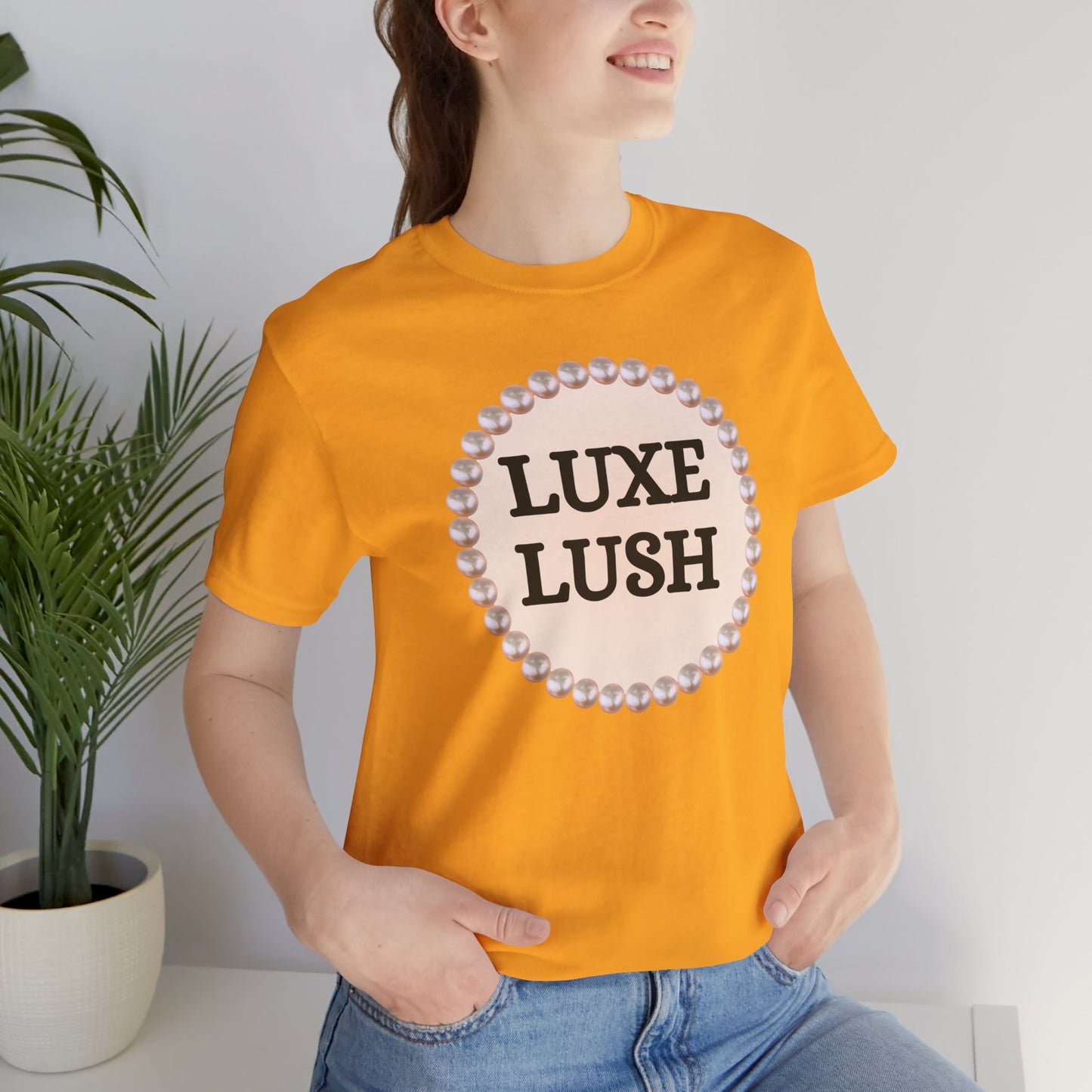 Luxe Lush Pearl-Framed Statement Tee