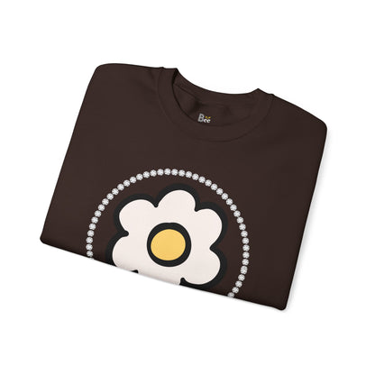 Boujee White Gold Flower White - Heavy Blend™ Dark Colors Crewneck Sweatshirt