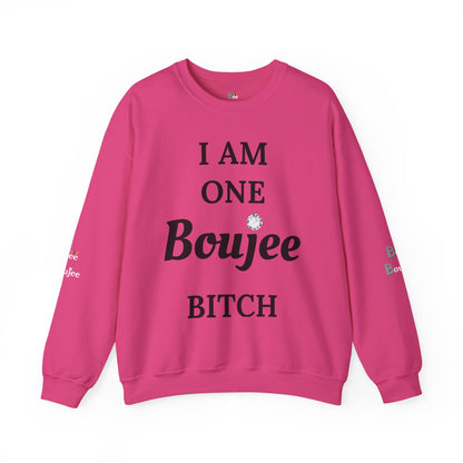 I Am One Boujee Bitch - Heavy Blend™ Light Colors Crewneck Sweatshirt