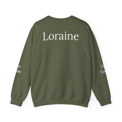 Bee Boujee - Boujee Smiley Face Turquoise in Diamonds Heavy Blend™ Dark Colors Crewneck Sweatshirt