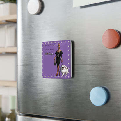 Bee Boujee in PEARLS - Porcelain Magnet, Square PURPLE