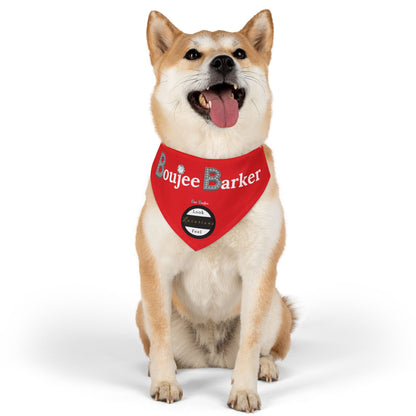 Boujee Barker Bandana RED - Pet Collar MEDIUM