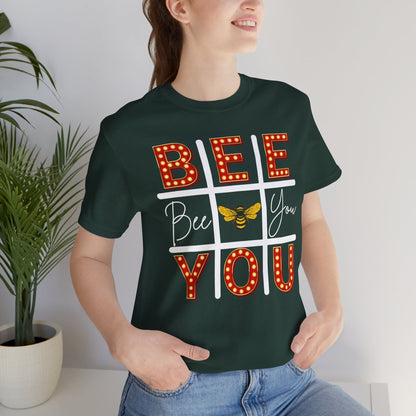 Bee You Marquee Tic-Tac-Toe Tee Dark Tee