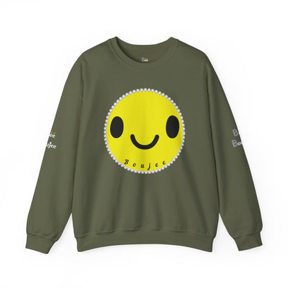 Boujee Smiley Face Yellow - Heavy Blend™ Dark Colors Crewneck Sweatshirt