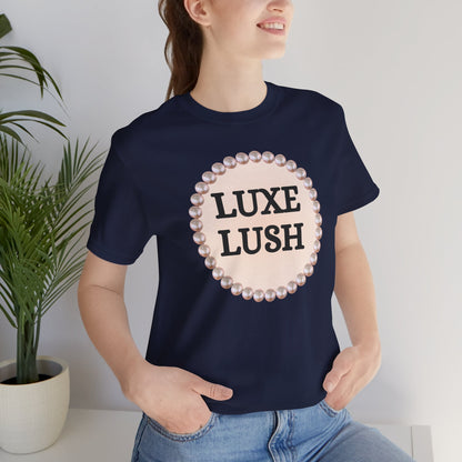 Luxe Lush Pearl-Framed Statement Tee