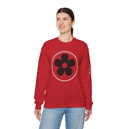 Boujee Black Flower - Heavy Blend™ Light Colors Crewneck Sweatshirt