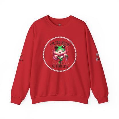 Boujee Frog I'm Too Much Go Find Less with Tumbler - Heavy Blend™ Light Colors Crewneck Sweatshirt