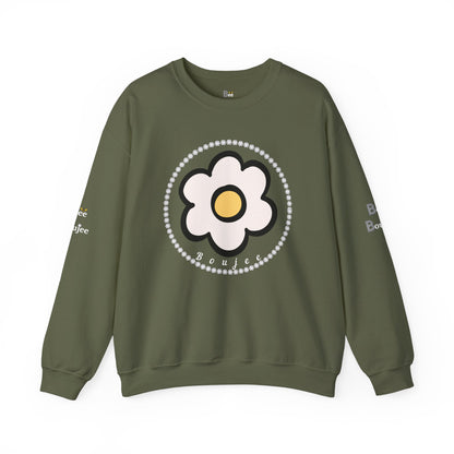 Boujee White Gold Flower White - Heavy Blend™ Dark Colors Crewneck Sweatshirt