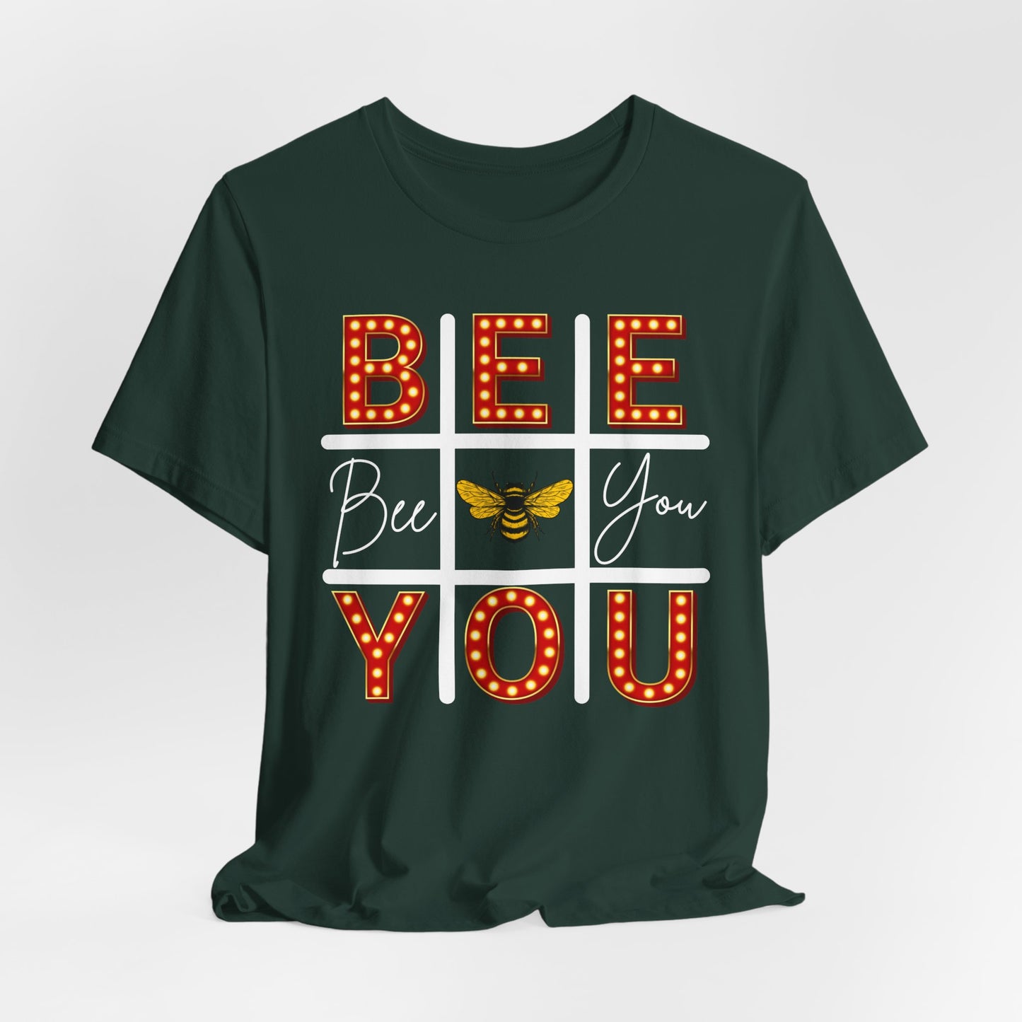Bee You Marquee Tic-Tac-Toe Tee Dark Tee