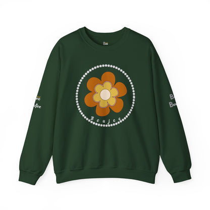 Boujee Brown Flower - Heavy Blend™ Dark Colors Crewneck Sweatshirt
