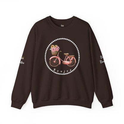 Boujee Bicycle Bouquet - Heavy Blend™ Dark Colors Crewneck Sweatshirt