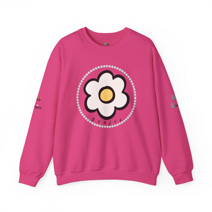 Boujee White Gold Flower - Heavy Blend™ Light Colors Crewneck Sweatshirt