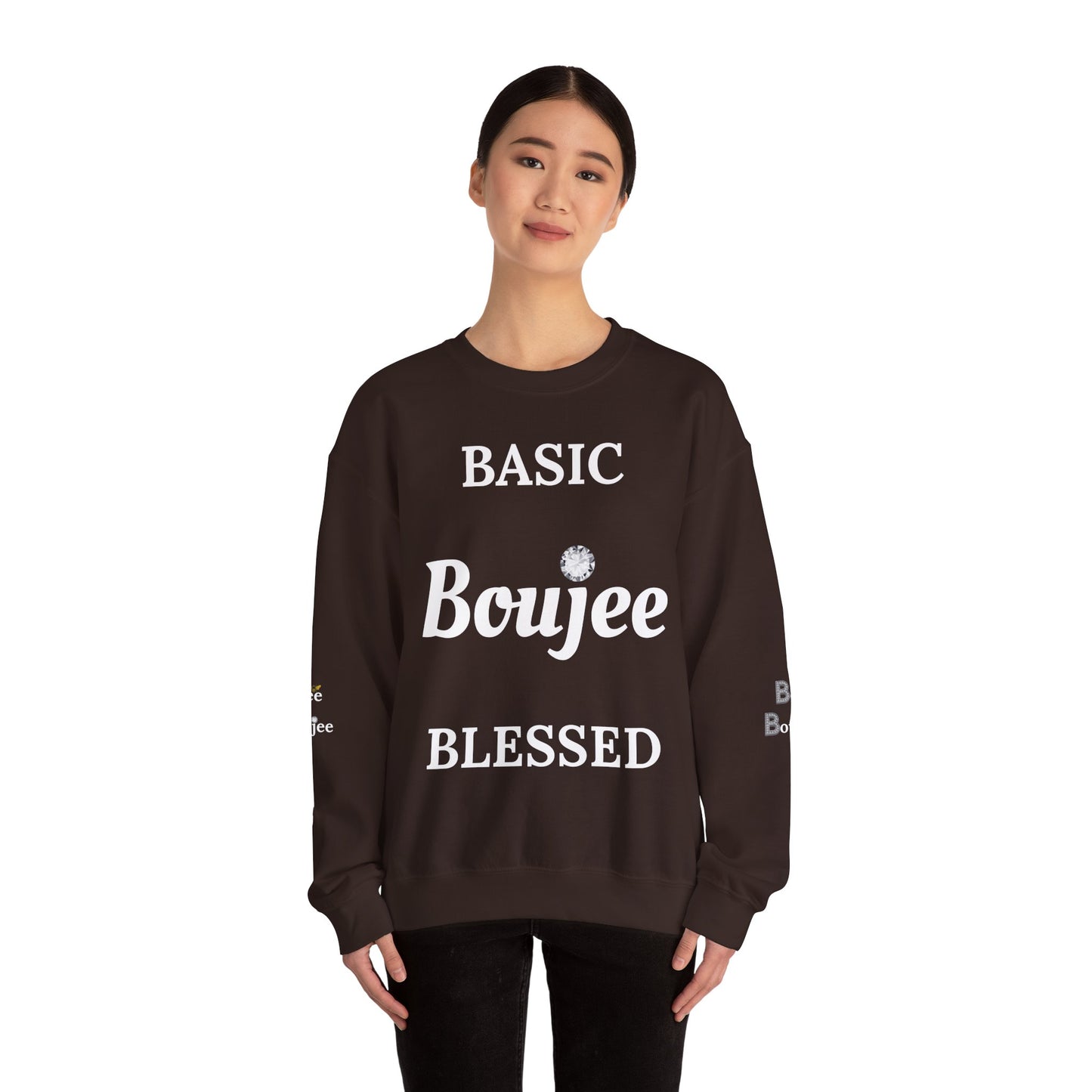 Basic Boujee Blessed - Heavy Blend™ Dark Colors Crewneck Sweatshirt