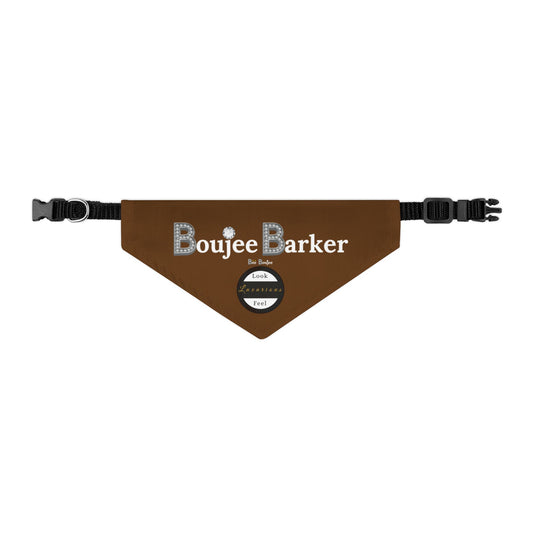 Boujee Barker Bandana BROWN - Pet Collar SMALL