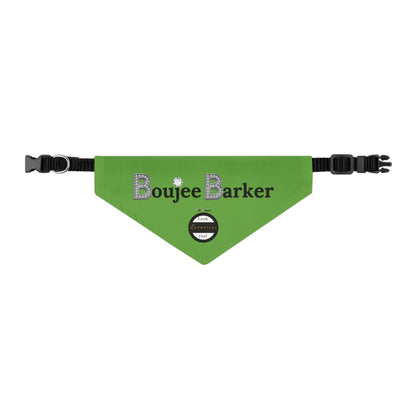 Boujee Barker Bandana GREEN - Pet Collar SMALL