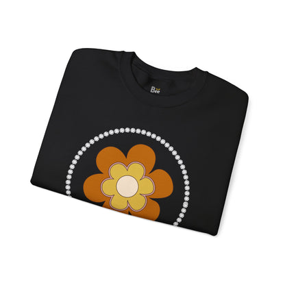 Boujee Brown Flower - Heavy Blend™ Dark Colors Crewneck Sweatshirt