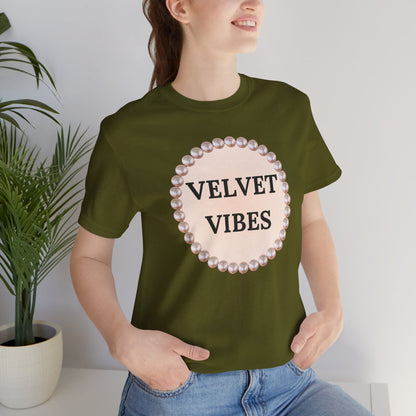 Velvet Vibes Pearl-Framed Luxe Tee