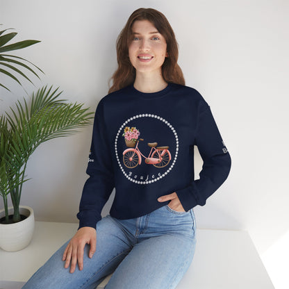 Boujee Bicycle Bouquet - Heavy Blend™ Dark Colors Crewneck Sweatshirt