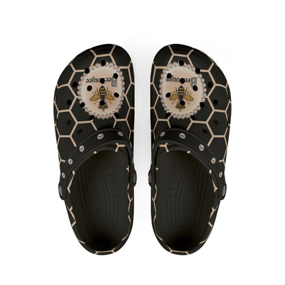 Bee Boujee Peach Honeycomb Clogs with Charms