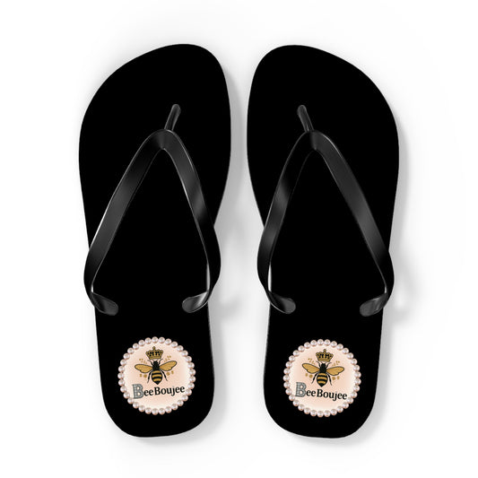 Bee Boujee BLACK Flip Flops - EXTRA LARGE