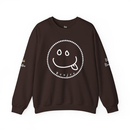 Boujee Smiley Goofy Face - Heavy Blend™ Dark Colors Crewneck Sweatshirt