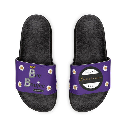 Bee Boujee - DARK PURPLE Flowers Women's Removable-Strap Sandals