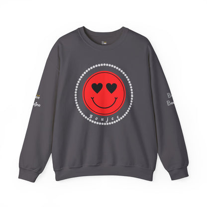 Boujee Smiley Face Red Heart Eyes - Heavy Blend™ Dark Colors Crewneck Sweatshirt