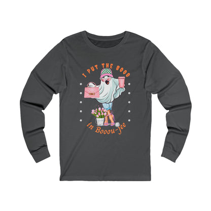Halloween Booo in Boooujee - Jersey Long Sleeve Tee FAIR SKIN TONE