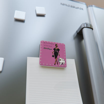 Bee Boujee in PEARLS - Porcelain Magnet, Square PINK