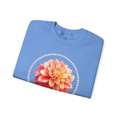 Boujee Flower Pink Yellow - Heavy Blend™ Light Colors Crewneck Sweatshirt