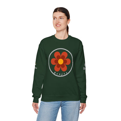 Boujee Flower Burnt Orange - Heavy Blend™ Dark Colors Crewneck Sweatshirt