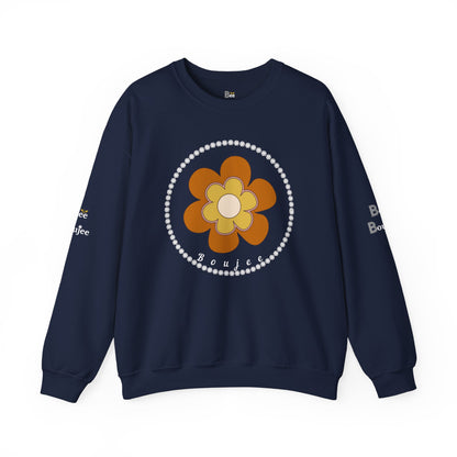 Boujee Brown Flower - Heavy Blend™ Dark Colors Crewneck Sweatshirt