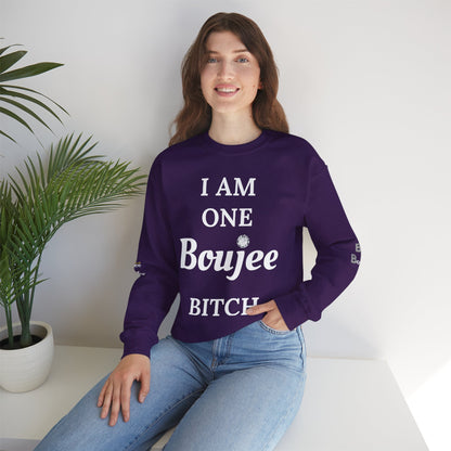 I Am One Boujee Bitch - Heavy Blend™ Dark Colors Crewneck Sweatshirt