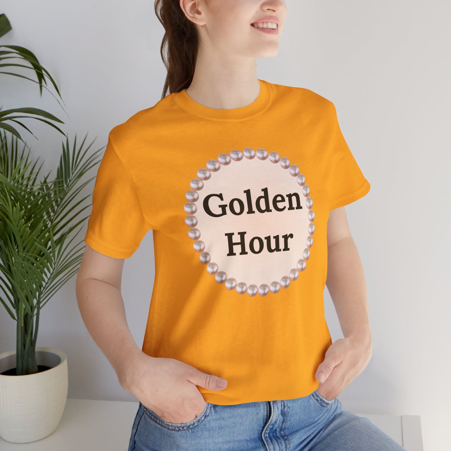 Golden Hour Pearl-Framed Luxe Tee
