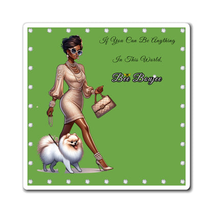 "Bee" Boujee DIAMONDS - Vinyl Magnet GREEN  6x6