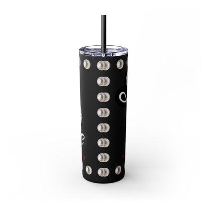 Boujee Unapologetically in PEARLS - Skinny Tumbler with Straw, 20oz
