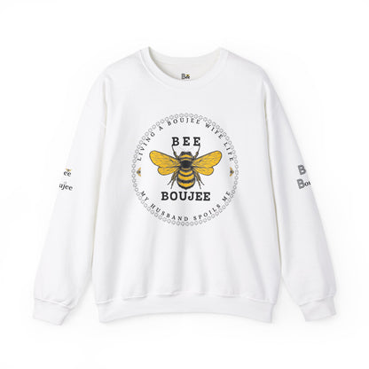 Living A Boujee Wife Life My Husband Spoils Me - Heavy Blend™ Light Colors Crewneck Sweatshirt