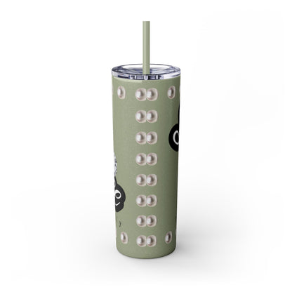 Boujee Unapologetically in PEARLS - Skinny Tumbler with Straw, 20oz