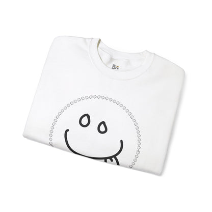 Boujee Smiley Goofy Face - Heavy Blend™ Light Colors Crewneck Sweatshirt