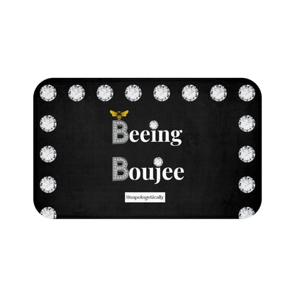 Beeing Boujee - Bath Mat BLACK with DIAMONDS
