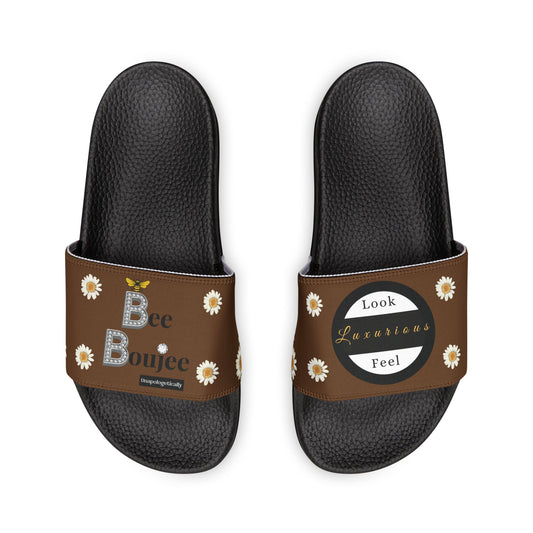 Bee Boujee - BROWN Flowers Women's Removable-Strap Sandals