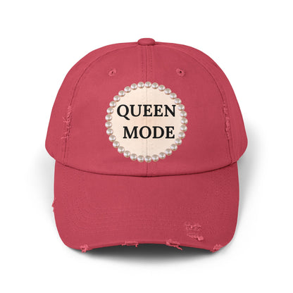 Queen Mode - Distressed Pearl-Emblem Cap